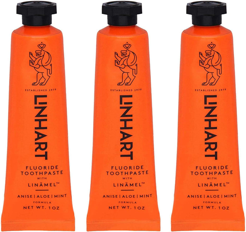 LINHART Travel Toothpaste - Teeth Whitening, Travel Size Toothpaste with Mint Flavor, 1 Ounce (Pack of 3)