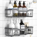 EUDELE Shower Caddy 2 Pack, Adhesive Shower Organizer for Home Decor & Kitchen Storage, No Drilling, Rustproof Stainless Steel Bathroom Shelf Organizer