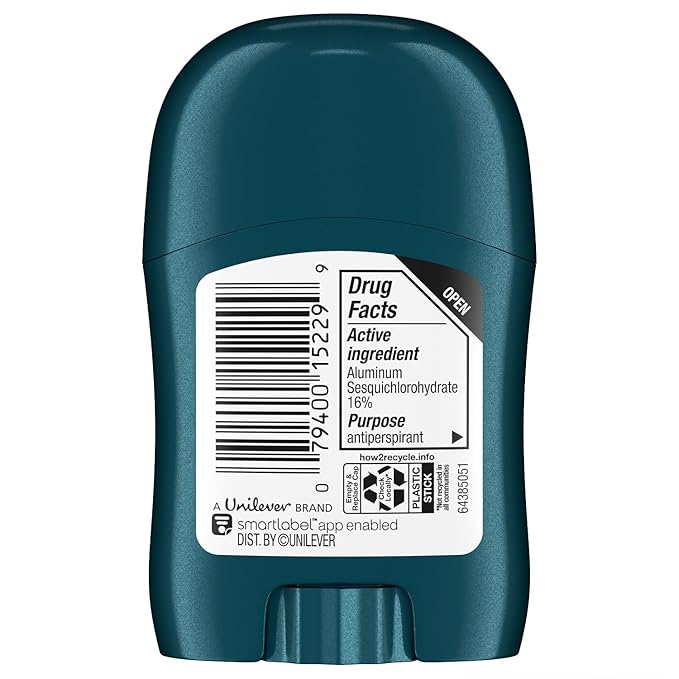 Degree Men’s Travel Deodorant Cool Rush 36-Pack – 72H Body Heat Activated Mini Antiperspirant, 0.5 Oz Ea