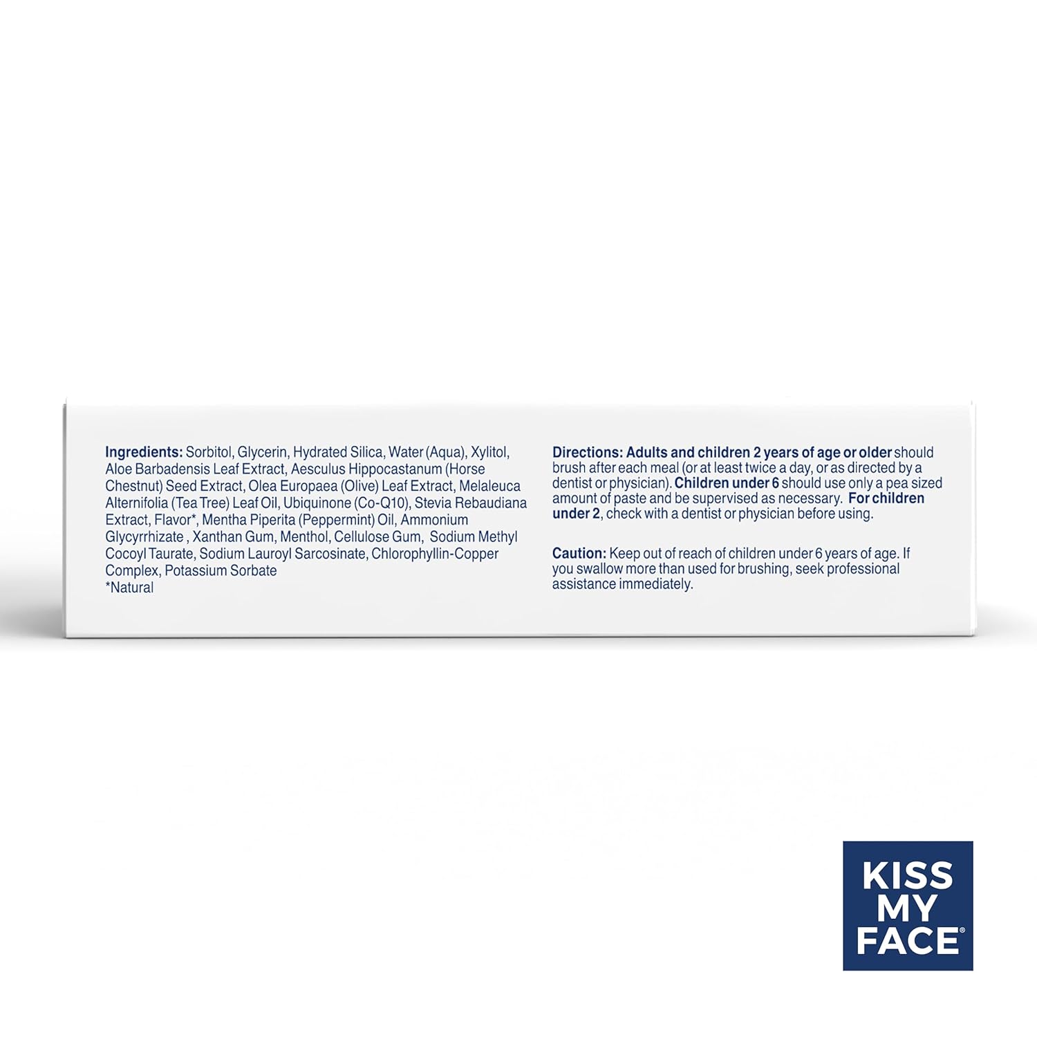 Kiss My Face Triple Action Toothpaste Gel, Herbal Mint Flavor, Removes Plaque, Whitens Teeth, Prevents Tartar, with Tea Tree Oil and Aloe, Fluoride Free, Vegan, 4.5 oz, 6 Pack
