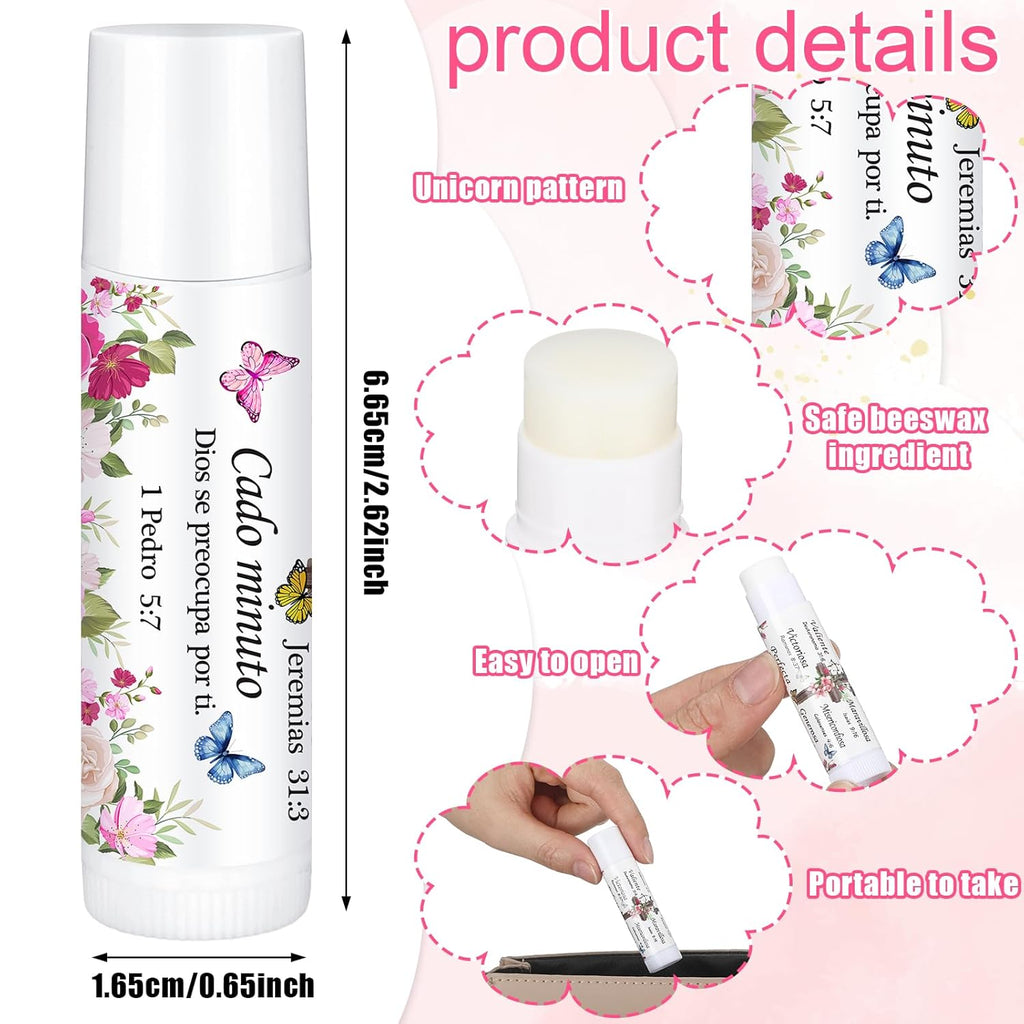 50 Pcs Christmas Christian Lip Balm Bulk Bible Verses Lip Balm Scripture Christian Gifts for Women Faith Religious Church Party Favor Inspirational Gift for Coworker Staff Employee(Rose)