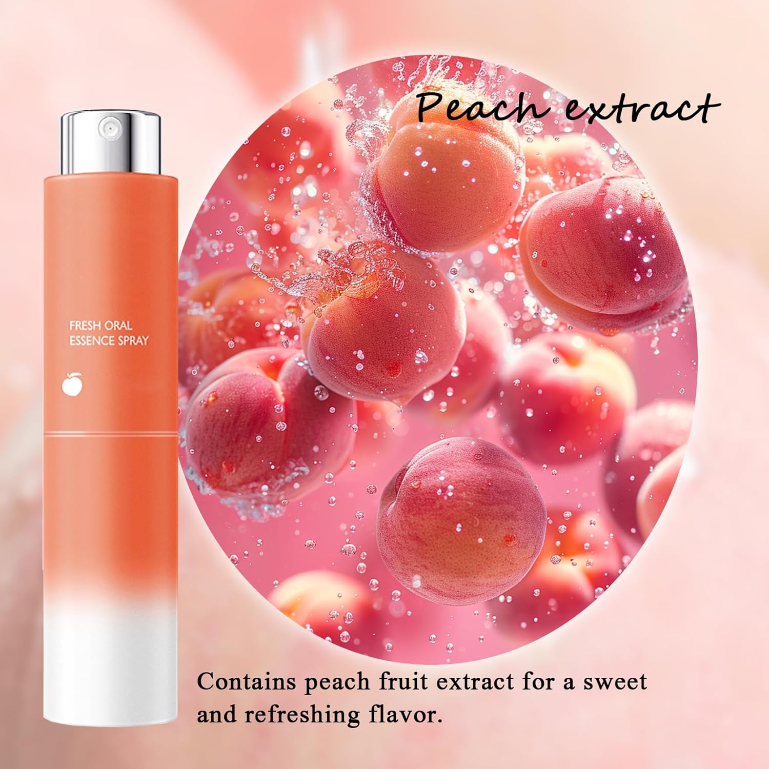 3PCS Breath Fresheners,Peach,Grape,Mint Flavors Fresh Breath Spray for Oral Care,Travel Size Mouth Rinse Fresheners,Refreshing Mini Mouth Sprays for Carrying Around