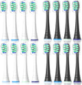 Replacement Heads Compatible with Sonicare Toothbrush, Replacement Brush Head for Philips Sonicare Electric Toothbrush 4100 5100 6100 9900 C2 W3 and More Click-on Handles (8white+8black)