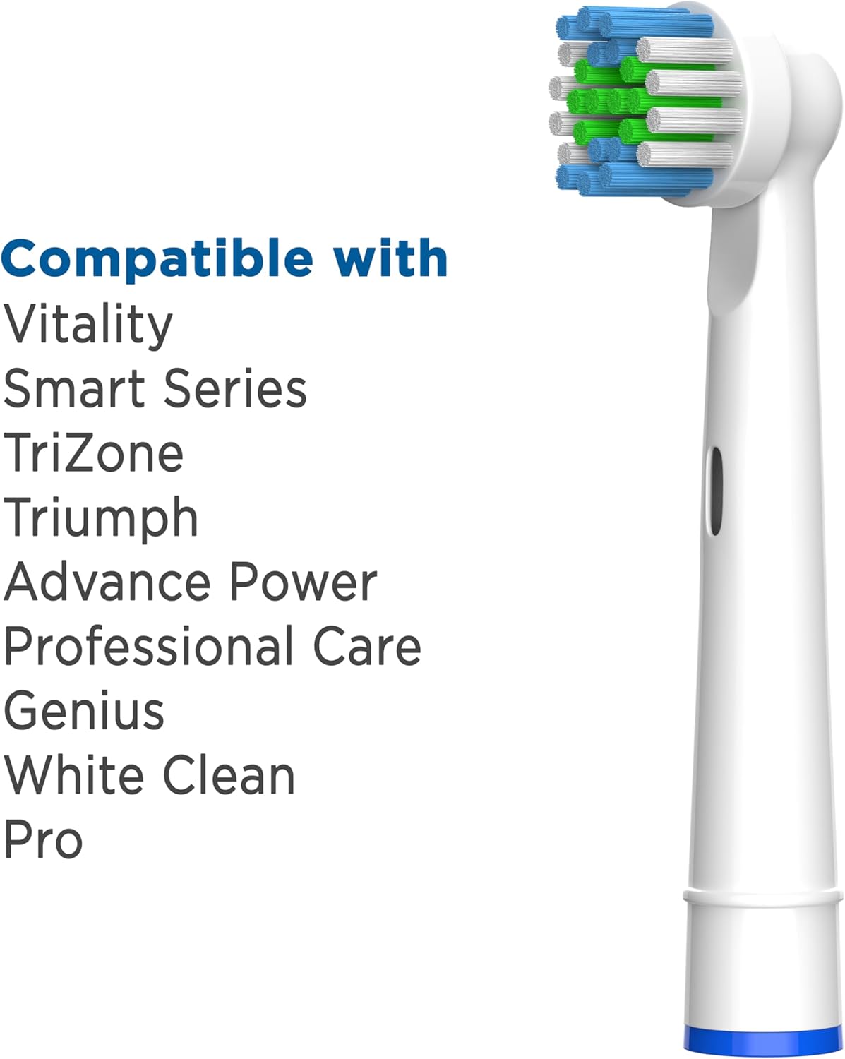 Replacement Heads Compatible with Oral B Braun Electric Toothbrush - DuPont Soft Bristles Tooth Brush for Gentle Gum Care, Pack of 16