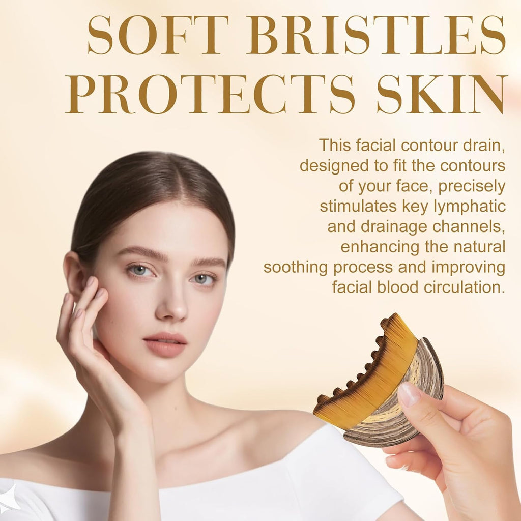 2 PCS ymphatic Contour Face Brush, Dry Brushing Face Brush, Lymphatic Drainage Massager for Face, Ergonomically Designed to Fit The Skin Precisely and Relieve Fatigue