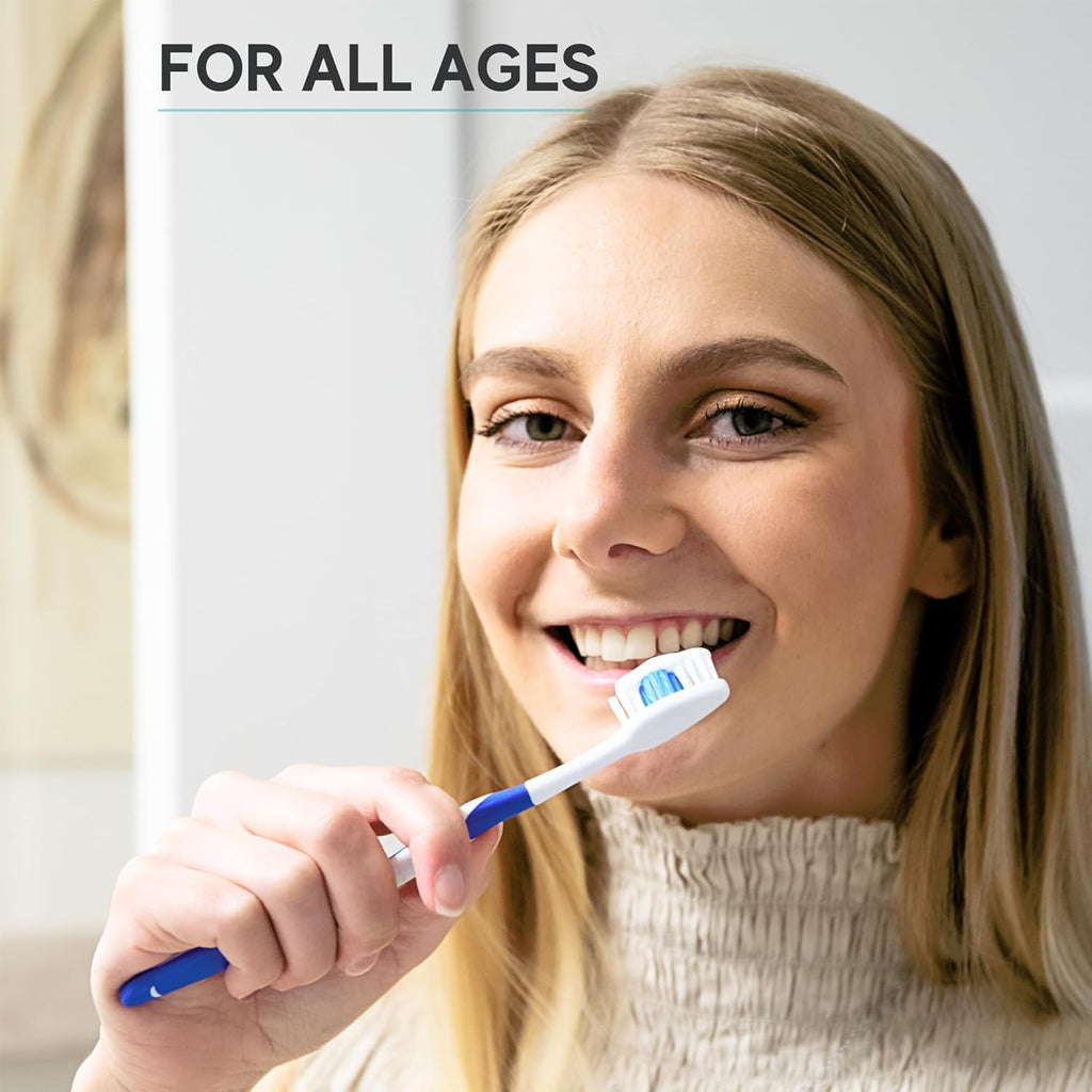 104 Pack Bulk Toothbrushes w/Cover Caps, Individually Wrapped Disposable Travel Toothbrush, Value Size, Long Lasting 3+ Months, Med-Soft Manual Teeth Brush Bristles, 4 Colors (Red Green Blue Pink)