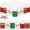 25 Pcs Christmas Lip Balm Bulk Mini Candy Cane Peppermint Flavor Lip Balms Bulk Christmas Stocking Stuffers Xmas Party Gifts Small Thank You Employee Appreciation Gifts for Women Men (Xmas Character)