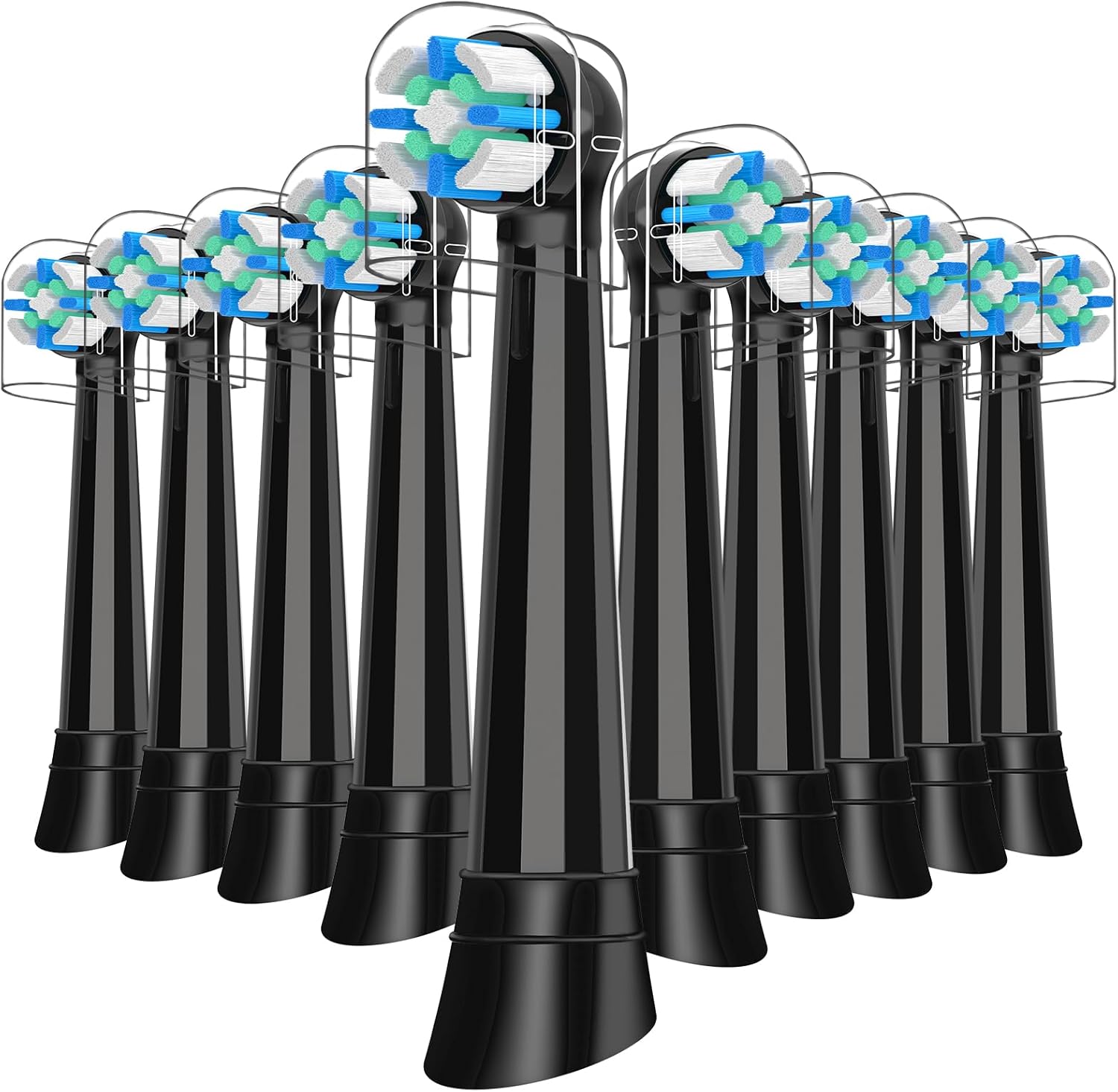 iO Replacement Heads Compatible with Oral B IO 2/3/4/5/6/7/8/9/10 Series Electric Toothbrush,Compatible with Oral B io Series Toothbrush Heads with Medium Bristles,Black