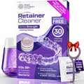 Weiss Naturals Retainer Cleaner Tablets, Invisalign Cleaner, Remove Stains, Odors & Plaque, PERSULFATE FREE Night Guard & Denture Cleaner 1-Month Supply, 30 Grape Scented Tablets