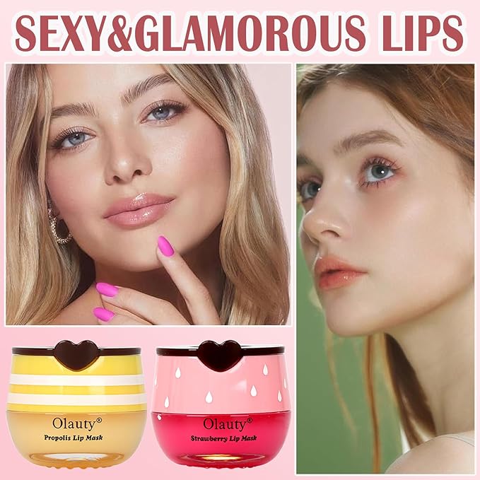 8 PCS Bee Lip Balm Honey Pot,Lip Balm Bulk Gifts,Strawberry,Apple Lime,Watermelon, Cherry, Mint,Coconut & Peach with Honey & Vitamin E,Sleeping Mask Overnight for Hydrating & Preventing Dry