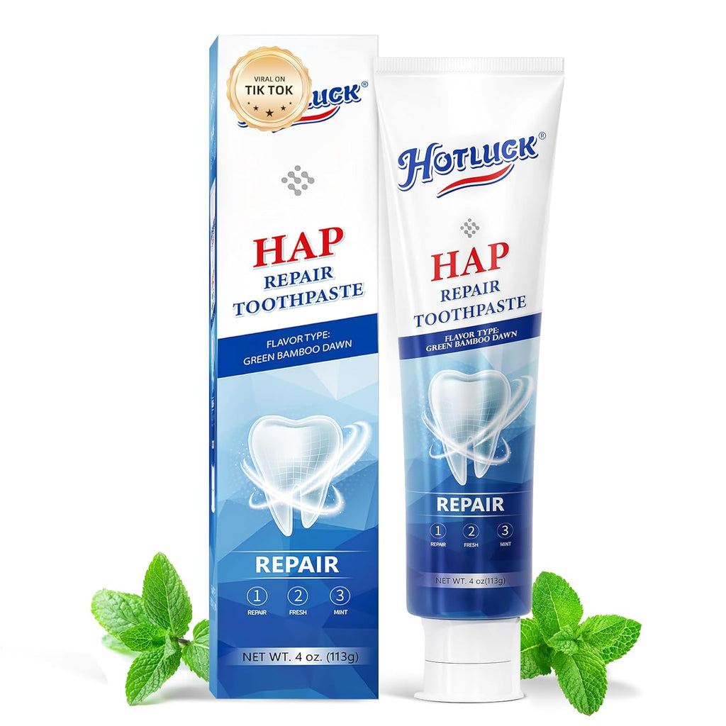 Hotluck HAP Fluoride Free Toothpaste，Nano Hydroxyapatite Toothpaste，Enamel Repair & Remineralization，Whitening，Fresh Breath，Natural Mint，4oz (Pack of 1)