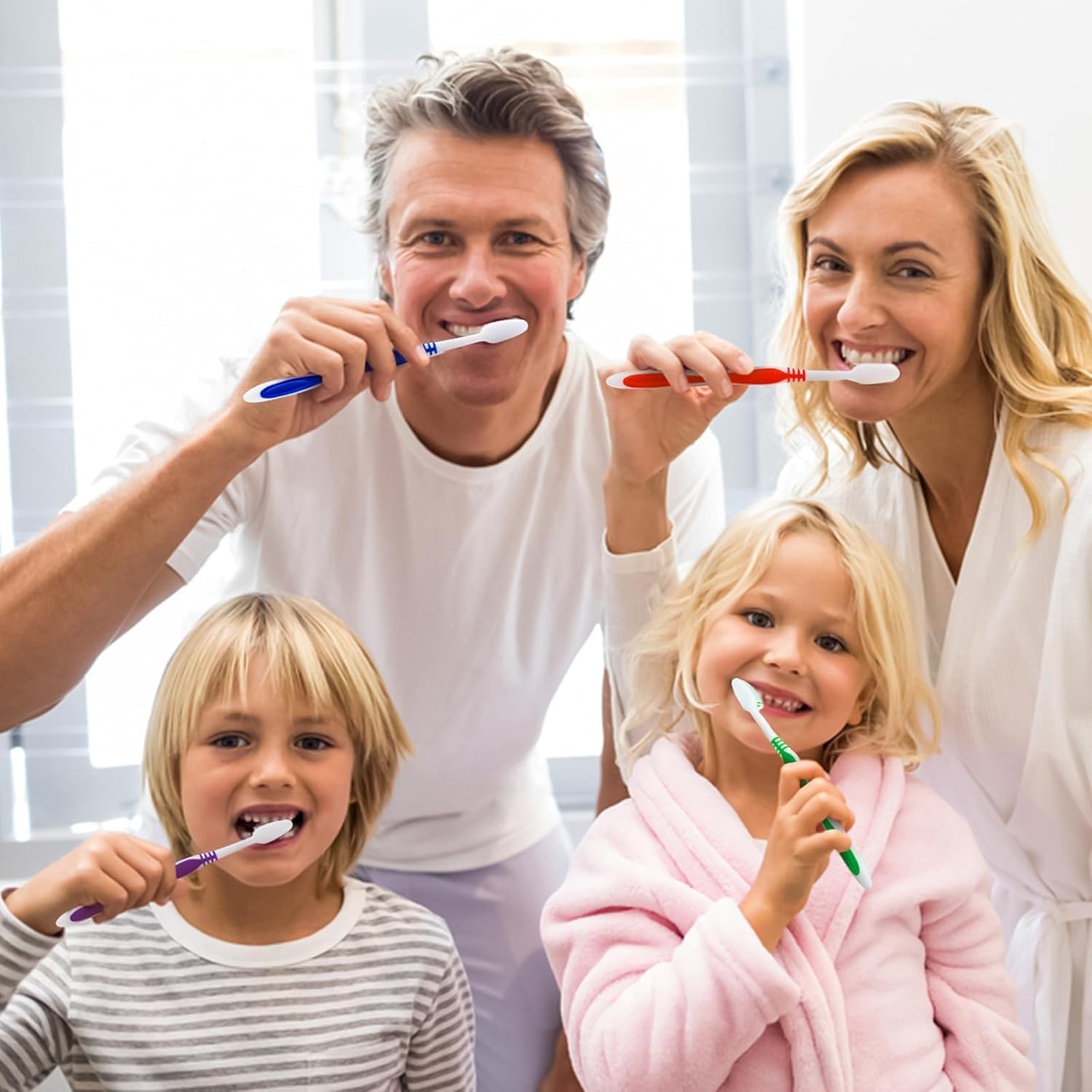 Bulk Toothbrushes 30 Pack Colorful Individually Wrapped Disposable Soft Large Brush Head Ergonomics Handle Oral Set for Adults Kids Travel Hotel OCC Airbnb Dentist (30)