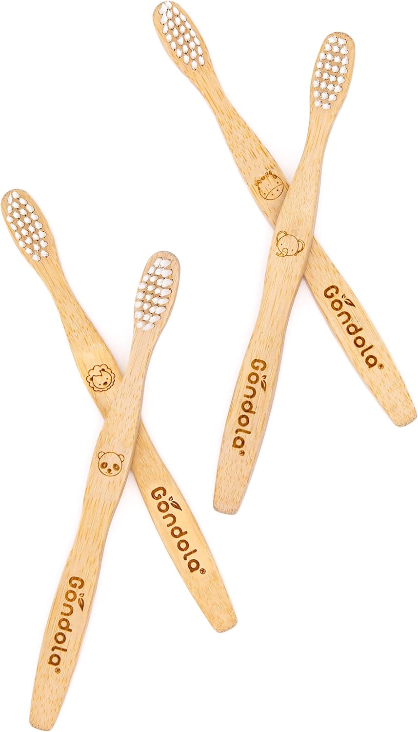 Gondola Bamboo Toothbrush (Kids - 4 Count (Pack of 1))