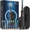 Rtauys Electric Toothbrush for Adults, 8 Brush Heads & Travel Case,5 Modes with 2 Minutes Built in Smart Timer, One Charge for 120 Days, 41000 VPM Motor (Black)
