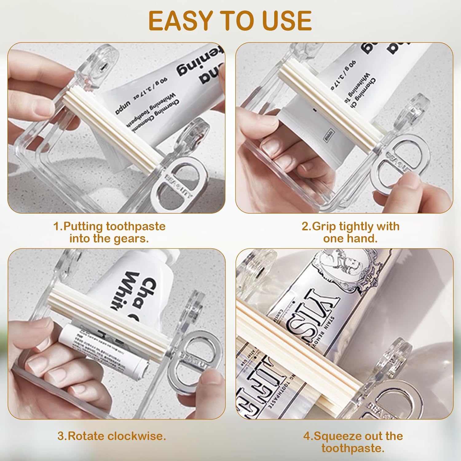 2-Pack Plastic Tube Squeezer Roller – Durable Tube Wringer for Paint, Toothpaste, Hair Color – Perfect for Artists, Salons & DIY (White – 2 Pieces)