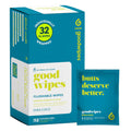Goodwipes Flushable Wipes – Made with Vitamin E & Aloe – Soft, Individually Wrapped Butt & Feminine Cloths for On-the-Go & Travel Use – Largest Adult Toilet Towelettes – Shea-Coco, 1 pack, 32 count