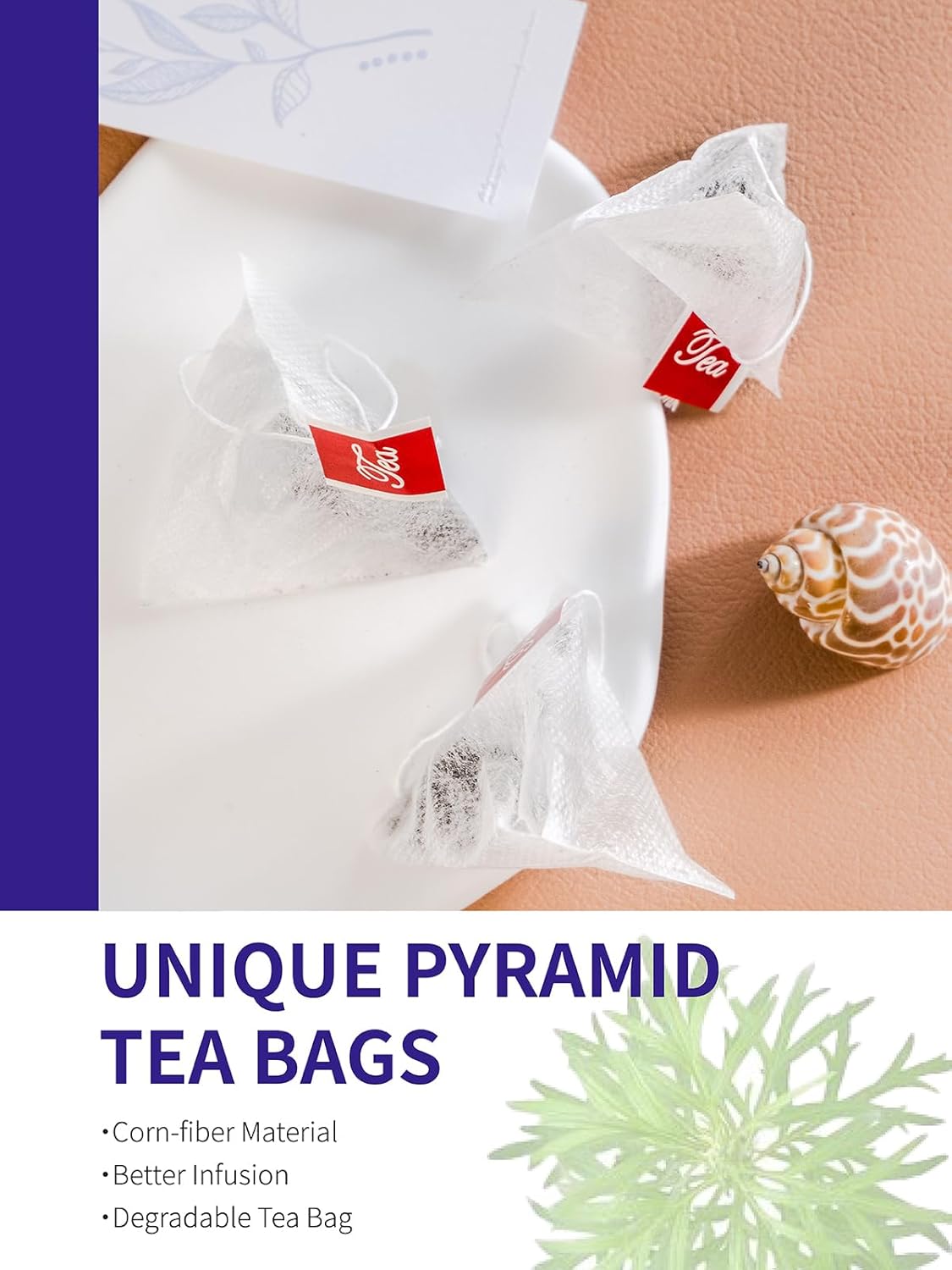 TeeLux Mugwort Tea Bags - Natural Dried Mugwort Herb Tea, Caffeine Free, 40 Tea Bags