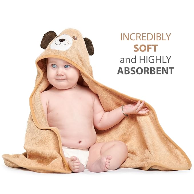 MINIBOO Hooded Baby Towels for Newborn & Toddler - Super Soft Baby Bath Towels with Hood, Highly Absorbent Viscose Made from Bamboo Hooded Towel for Boys, Girls, Newborn Essentials.