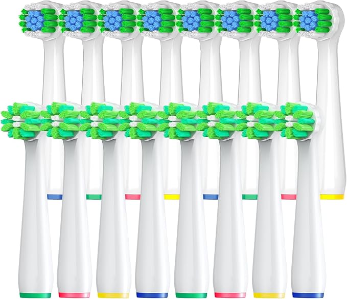 16 Pcs Replacement Heads Compatible with Braun Oral B Pro 1000, Genius X, Smart 1500 Electric Toothbrush, Brush Heads Refills Compatible with Oral B (White)