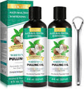 Coconut Oil Pulling for Teeth - 2 Pack, Coconut Oil Mouthwash, Natural Oral Care, Fights Bad Breath, Mouthwash Alcohol Free, Dye Free, PH Balanced, Mint Flavor, 16 Oz