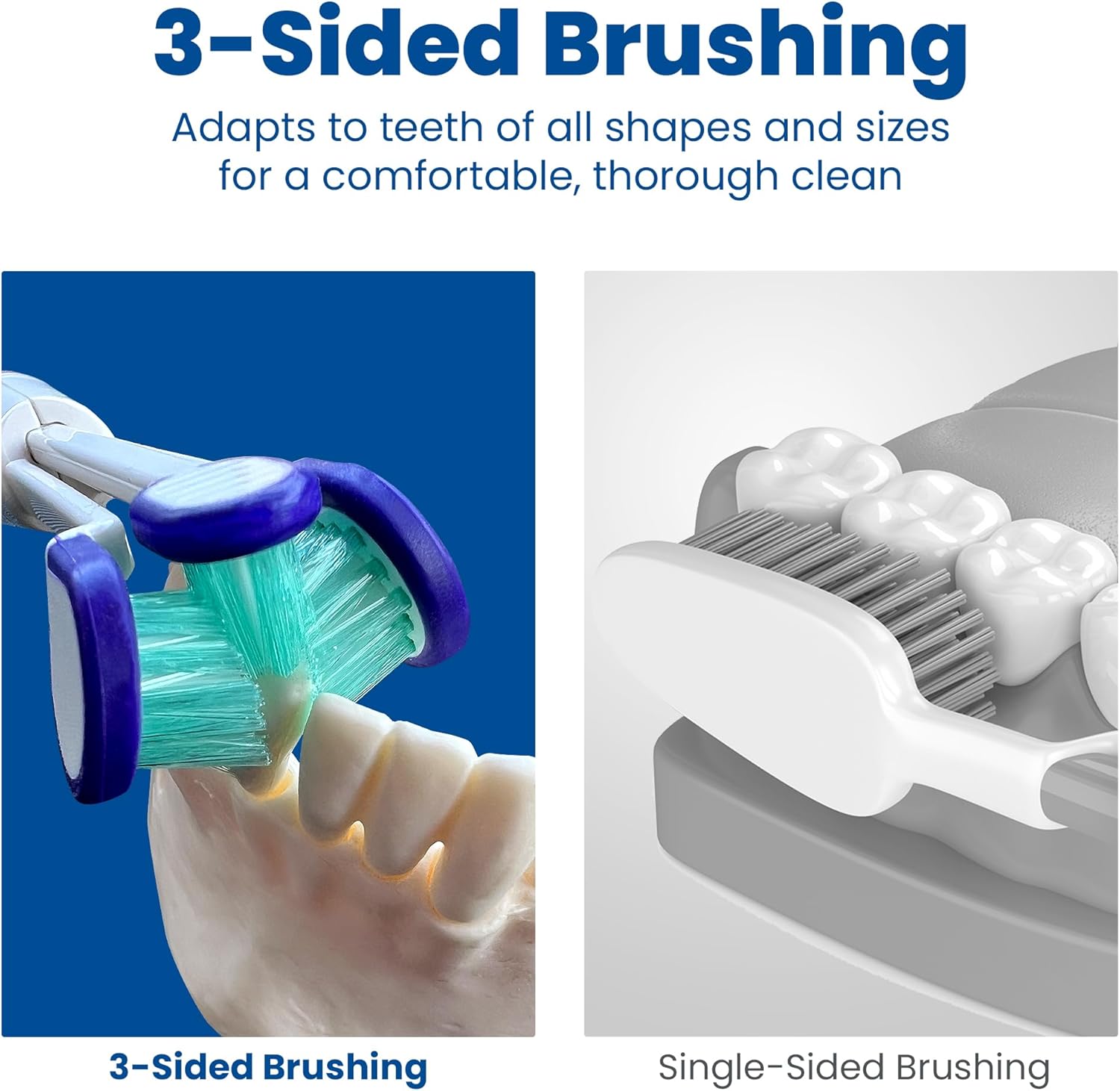 Compatible with Philips Sonicare® ONLY- Three Headed Replacement Toothbrush Heads - Fits ONLY Sonicare Models: DiamondClean, Flexcare+, HealthyWhite+, 2 Series Plaque Control (Soft Bristles - 3 Pack)