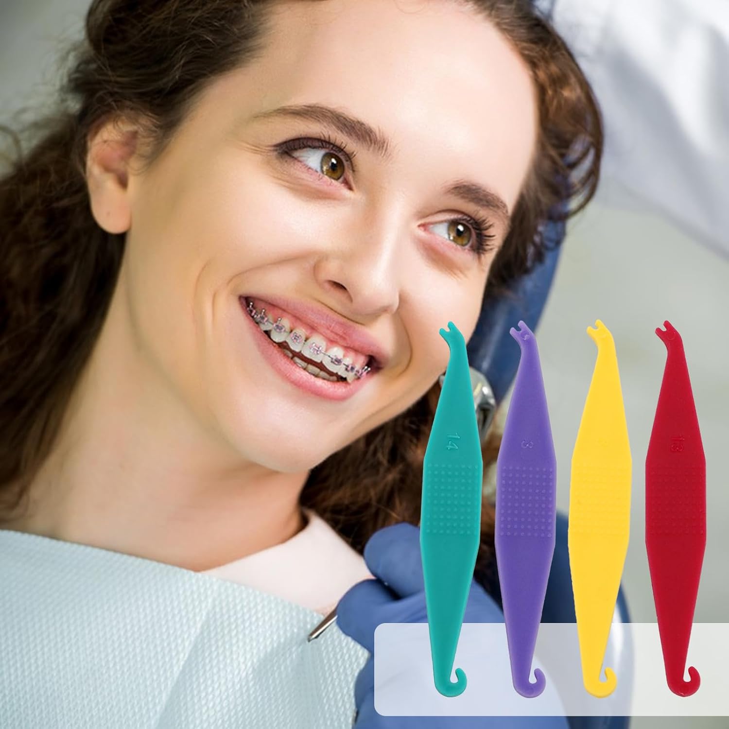 160PCS Colorful Braces Rubber Band Tool, Disposable Plastic Orthodontic Rubber Bands Tool Dental Elastic Rubber Bands Placers for Braces,Braces Removal KitBraces Rubber Bands Tool Braces Tools