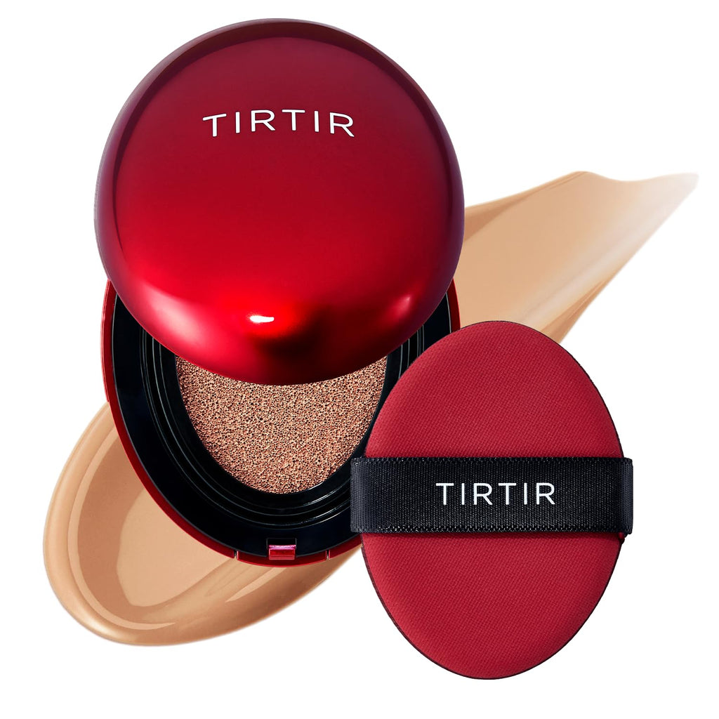 [*Mini Size*] TIRTIR Mask Fit Red Cushion Foundation | Full coverage, Weightless, Skin fit, Satin Glow Finish, Korean Makeup, beauty, Tattoo cover up, Buildable (#29C Taupe Beige, 0.15 Fl Oz)