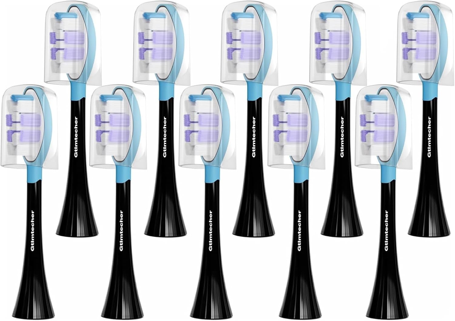 Electric Toothbrush Heads for Philips Sonicare Replacement Heads, 10 Pack Adults Kids 7+ Sonicare Toothbrush Replacement Brush Heads Philips Sonicare Sensitive Replacement Heads C2 C3 G2 G3 A3, Black