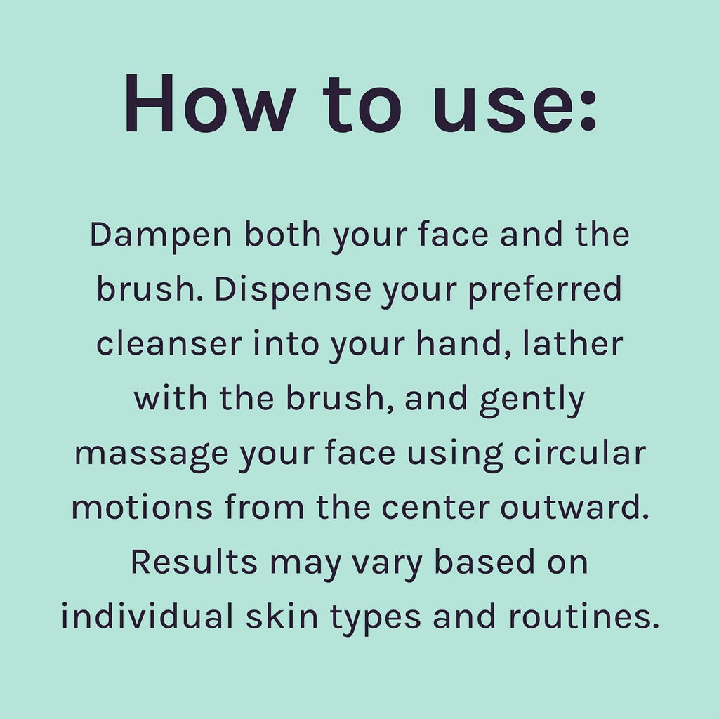 LOLLIPOP Dual-Sided Facial Cleansing Brush | Handle Size Silicone Face Exfoliator and Soft Fiber Cleanser | Manual Face Scrubber for Pores, Makeup Removal, Blackhead and Skincare Routine, Minty