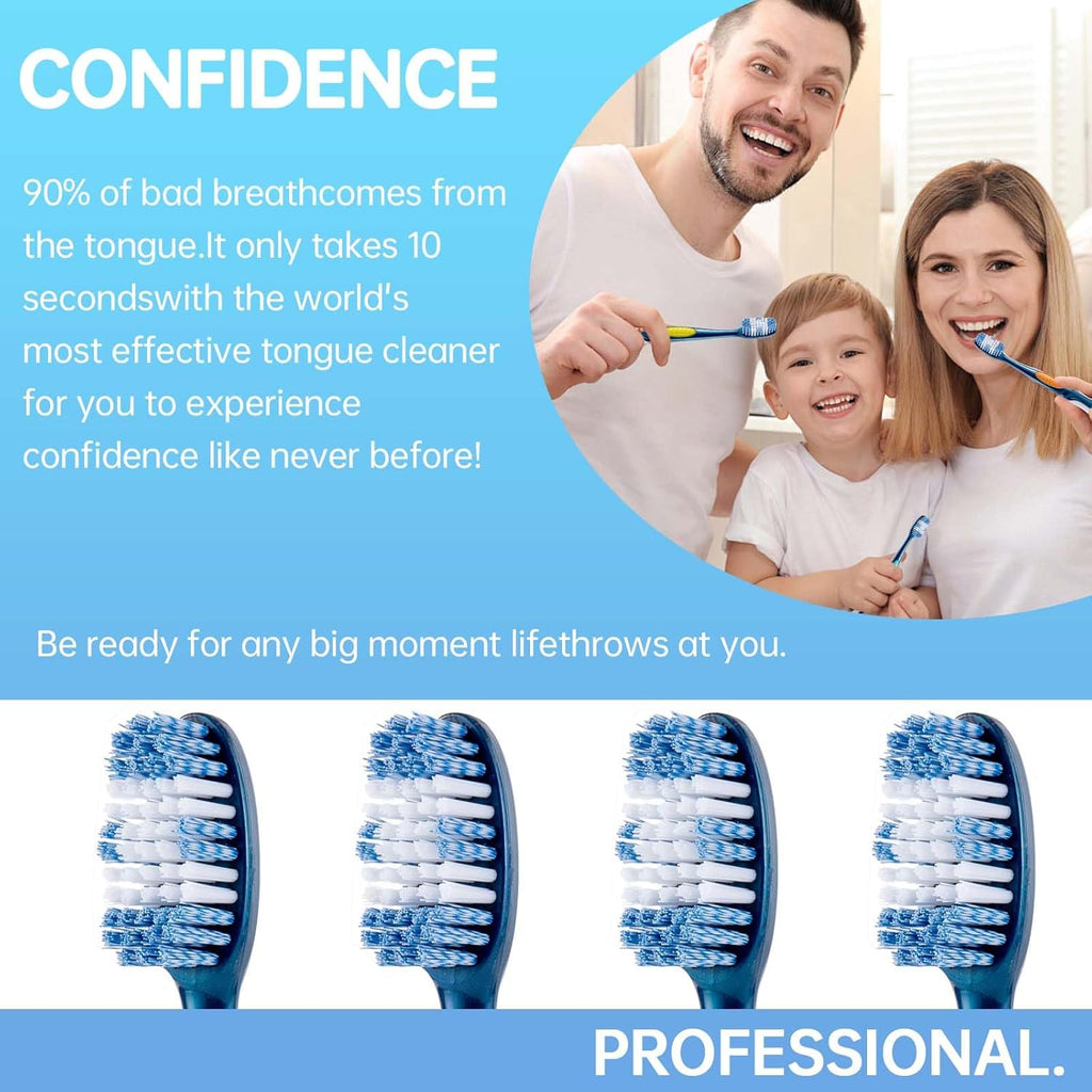 Medium, Spiral, Wavy Head Adult Toothbrush deep Cleaning to Remove Smoke and Tea Stains 4-Piece Set.