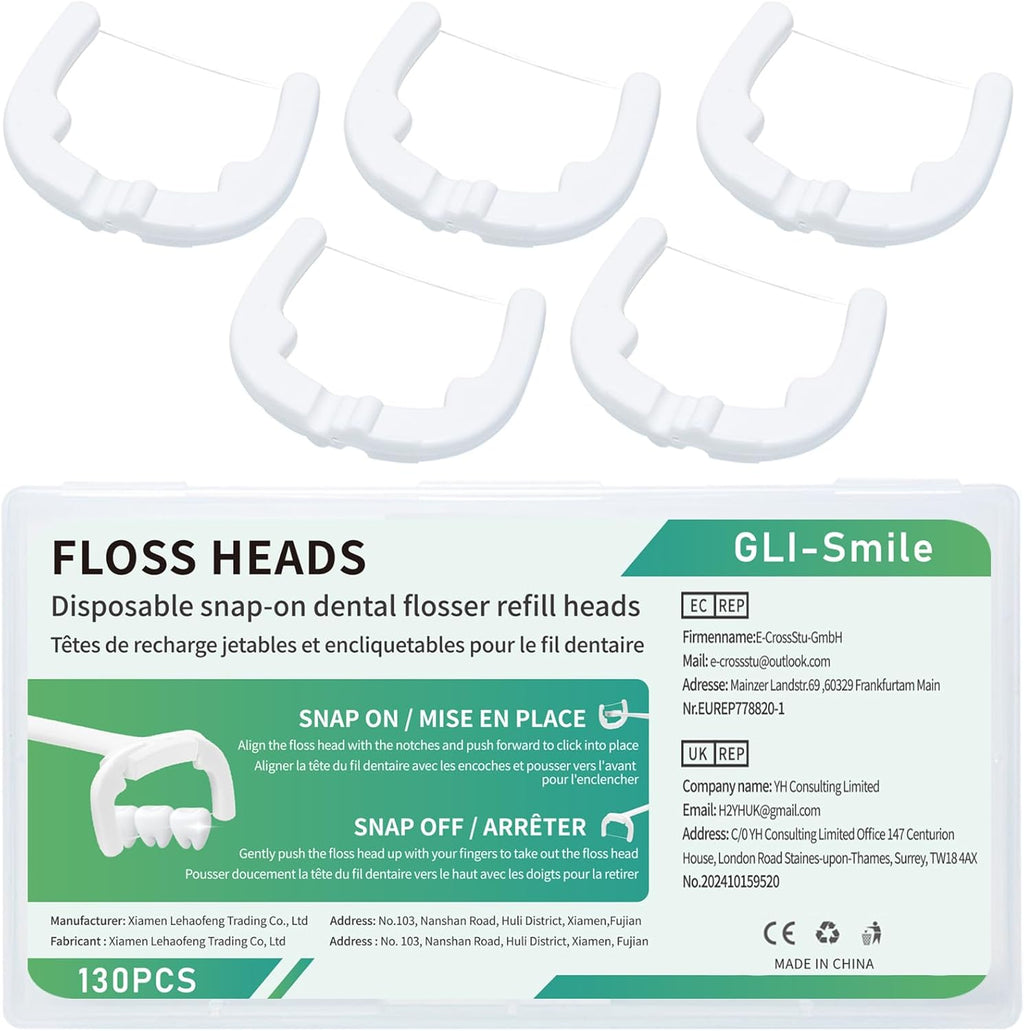 Ultraclean Access Flosser Refill Heads, Effective Plaque Removal for Proper Oral Care & Hygiene, Durable Flosser Refill Heads, PFAS Free, 130ct