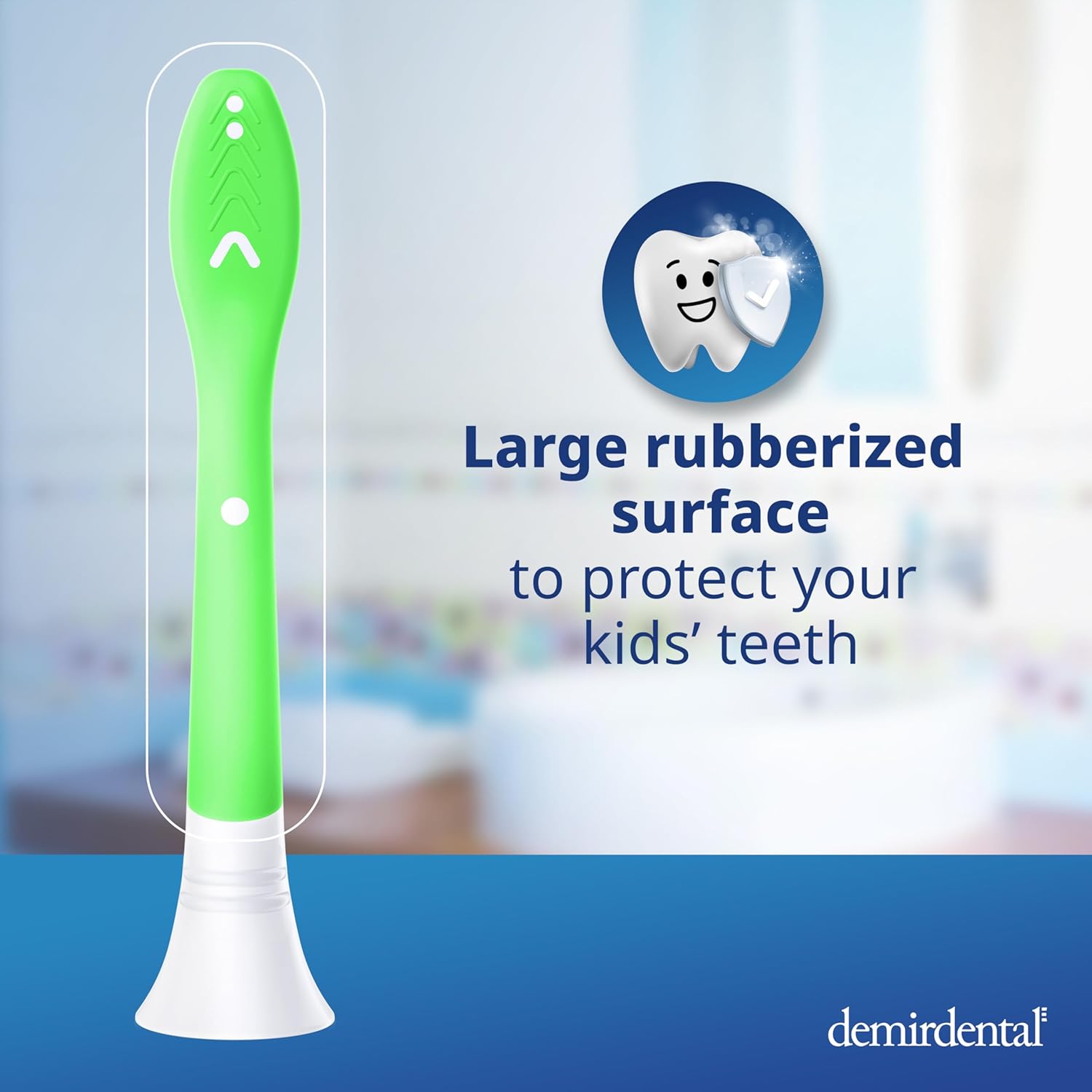 demirdental Kids Toothbrush Heads Compatible with Philips Sonicare Kids Toothbrush Heads - Replacement Heads Sensitive - Brush Heads from Ages 7 to 10 - Green - Replaces HX6048-8 Pack