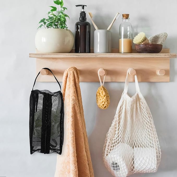 Mesh Shower Caddy Bag, Portable Rectangle Toiletry Bags Quick Dry Tote Bag with Zipper Toiletry Organizer Bags for Gym Travel Camping College Dorm Room Bathroom(9.8x4.3x6.3in)