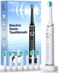 Bymore Electric Toothbrush for Adults,Electric Toothbrush,Travel Sonic Toothbrush with 8 Replacement Heads,Ultra Soft RechargeableToothbrush - Pure White