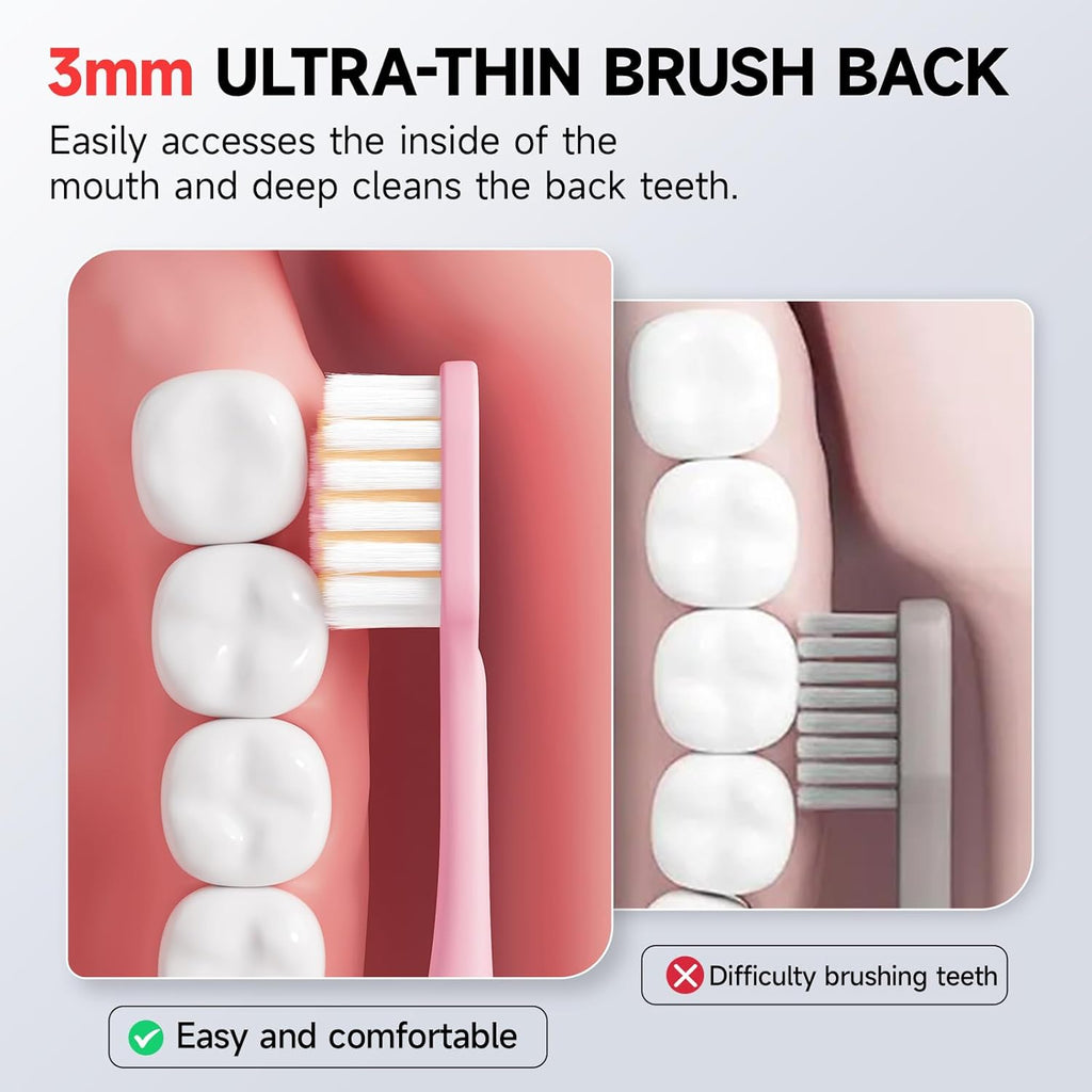 Extra Soft Toothbrushes for Adults Sensitive Gums Teeth Manual Toothbrushes Multicolor Wider Toothbrush Head Saves Brush Teeth Time 8 Pack for Family Pregnant Women Elderly