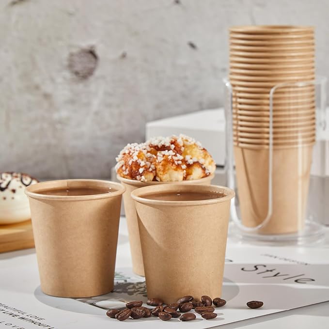 SIUQ 400 Pack 5 oz Kraft Paper Cups, Disposable Bathroom Cups, Mini Mouthwash Cups, Hot/Cold Beverage Drinking Cup for Home, Store, Travel, Events (Brown)
