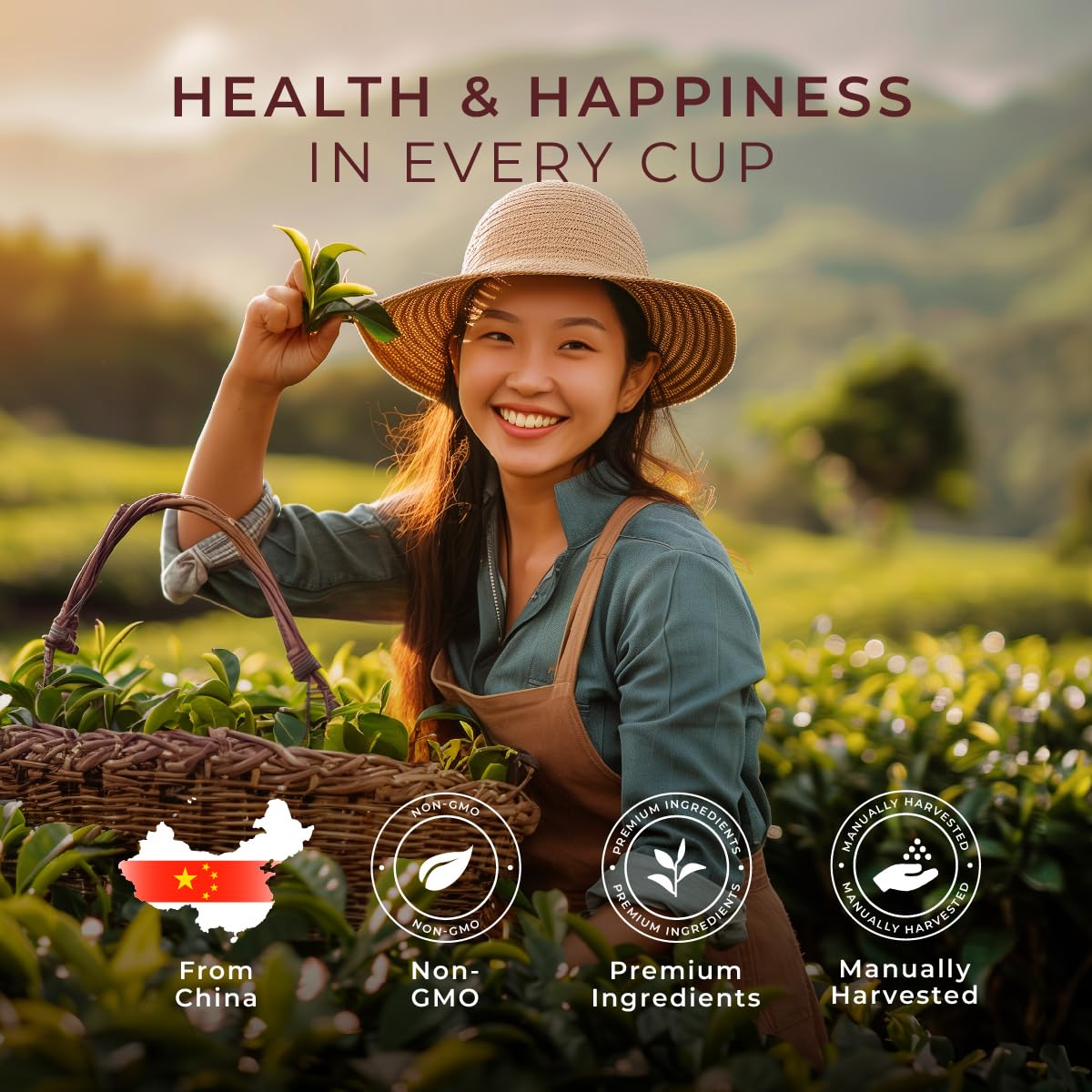 Gya Tea Co Citrus Mint Herbal Tea Bags (20 Bags) - Caffeine Free with a Tangy Flavor for All Day Comfort, Calming, Relaxing & Nourishing - Fruit & Herbal Blends