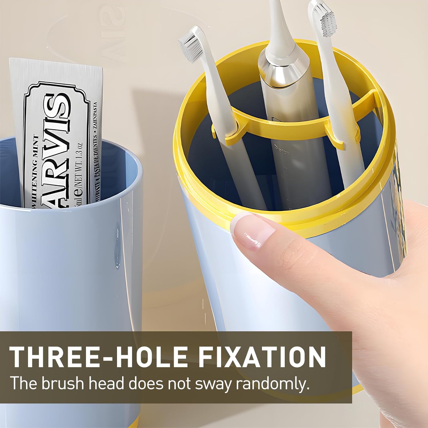 Toothbrush Cup with Cover – Leak-Proof Seal, Large Capacity for Electric Toothbrushes, Detachable 2-in-1 Design | Portable for Travel, Home & Office | Ideal for Travelers, Families, Students (Blue)