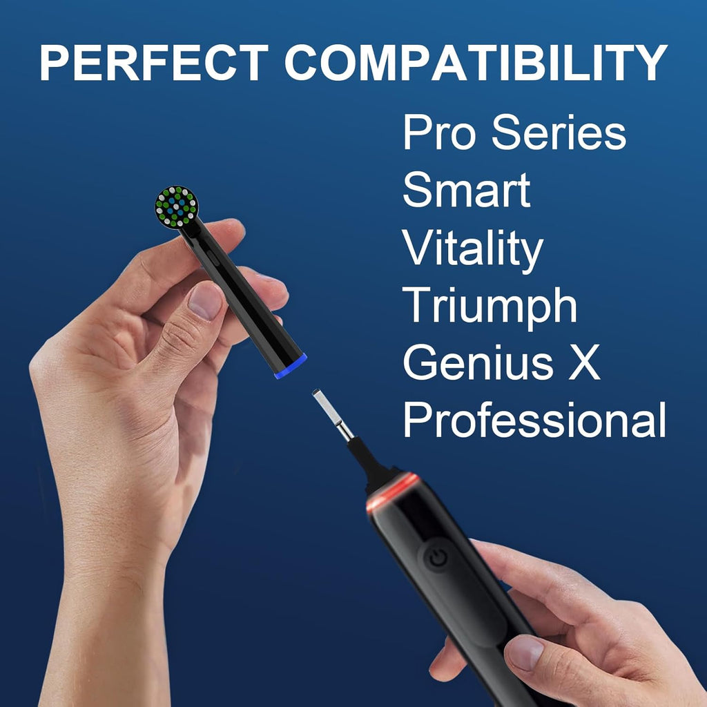 Replacement Toothbrush Heads Compatible with Oral b Braun Smart 1500/7500,Pro 1000/1500,Genius x/6000/Cross/Floss/Sensitive, 8PCS Electric Brush Heads Refill for Braun Oral B,Black