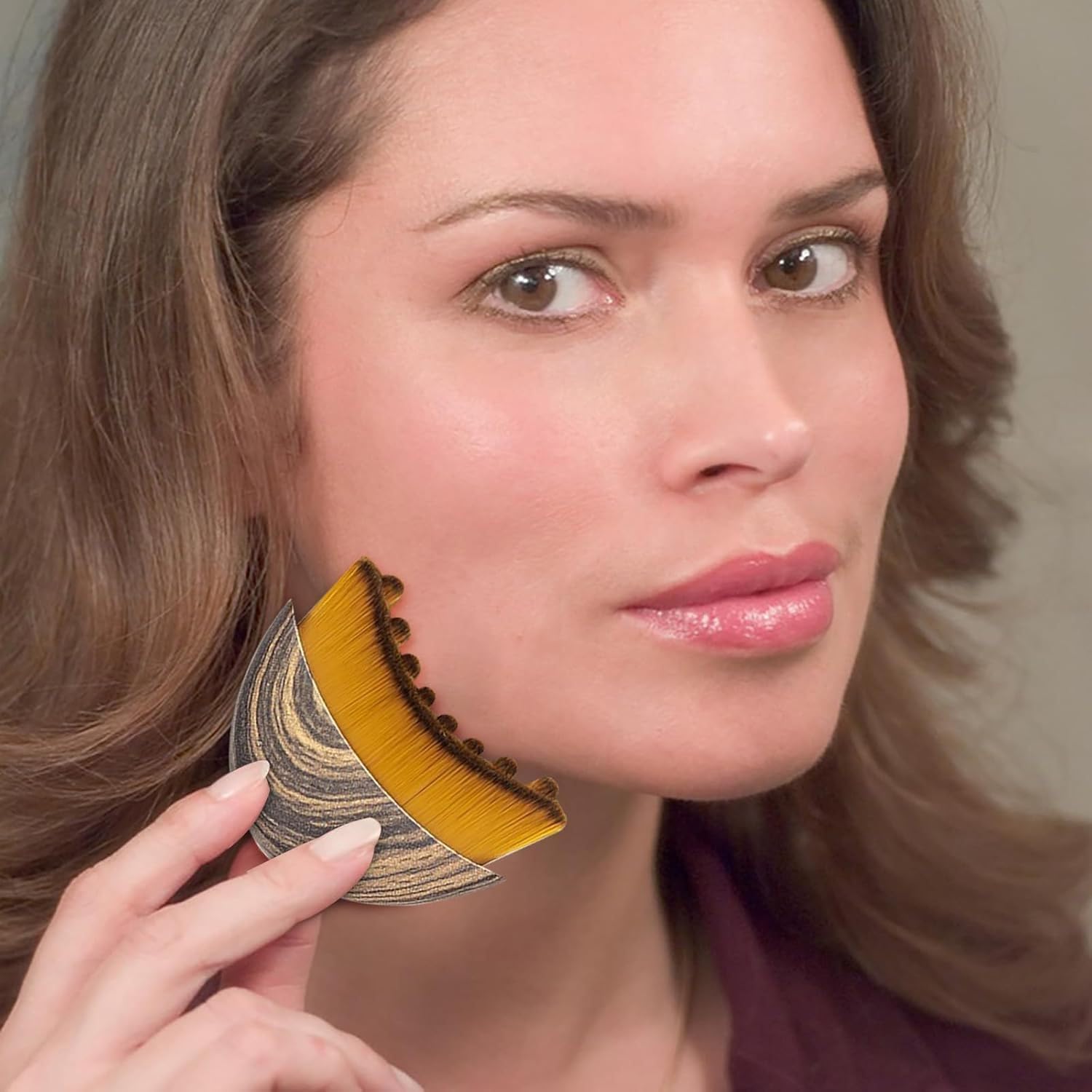 2PCS Lymphatic Contour Face Brush,Contour Face Brush for Lymphatic Drainage,Dry Lymphatic Drainage Massager,Ergonomically Designed to Fit The Skin Precisely