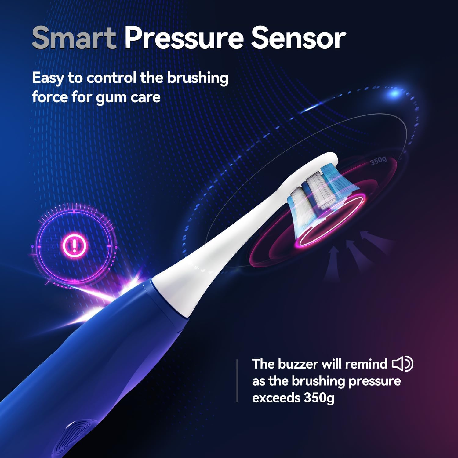 SEAGO Electric Toothbrush with 8 Soft Bristle Heads for Adults, Pressure Sensor, 5 Modes with 2 Minutes Build in Smart Timer, Rechargeable Travel Toothbrush with Brush Hold and Travel Case(2752Blue)