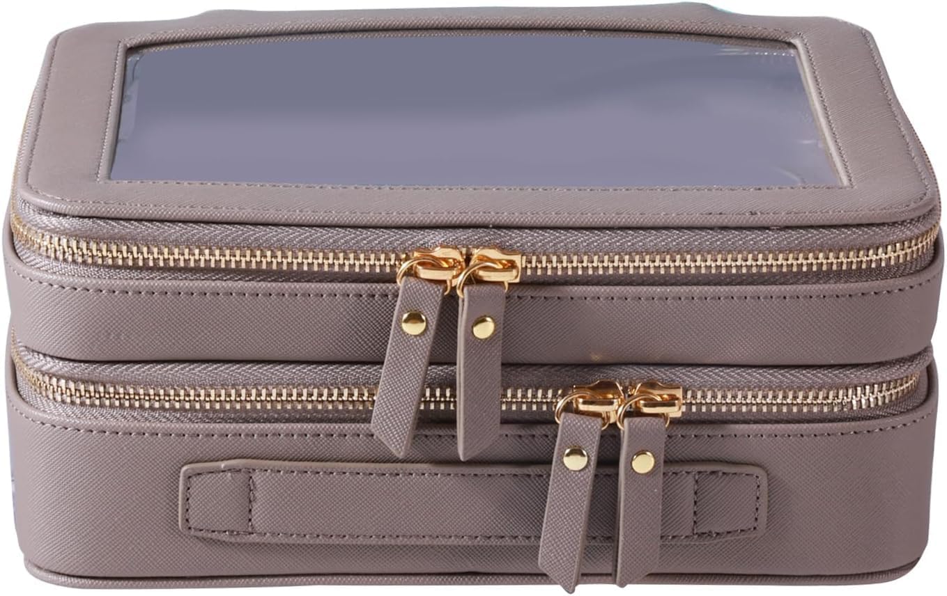 SANHECUN Clear Travel Toiletry bag Toiletry Case Carry on Travel Accessories Bag Makeup Bag(Grey, SHC-TL-2)