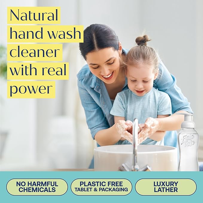 Fab Tab Foaming Hand Soap - Sustainable & Convenient - Plant-based Tablets - Makes 4 X 11.09 Fl Oz Bottles - Fig scent - Foam Soap Refill