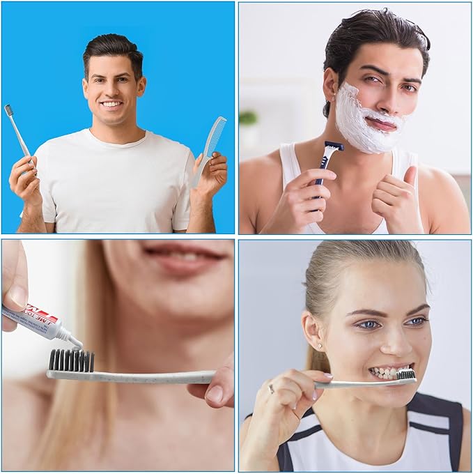 Suclain 96 Pack Hygiene Kits Bulk for Homeless Travel Size Toiletries and Dental Hygiene Kit Homeless Care Package Supplies Charity Donation Ready for Shelter Church Emergency Prep