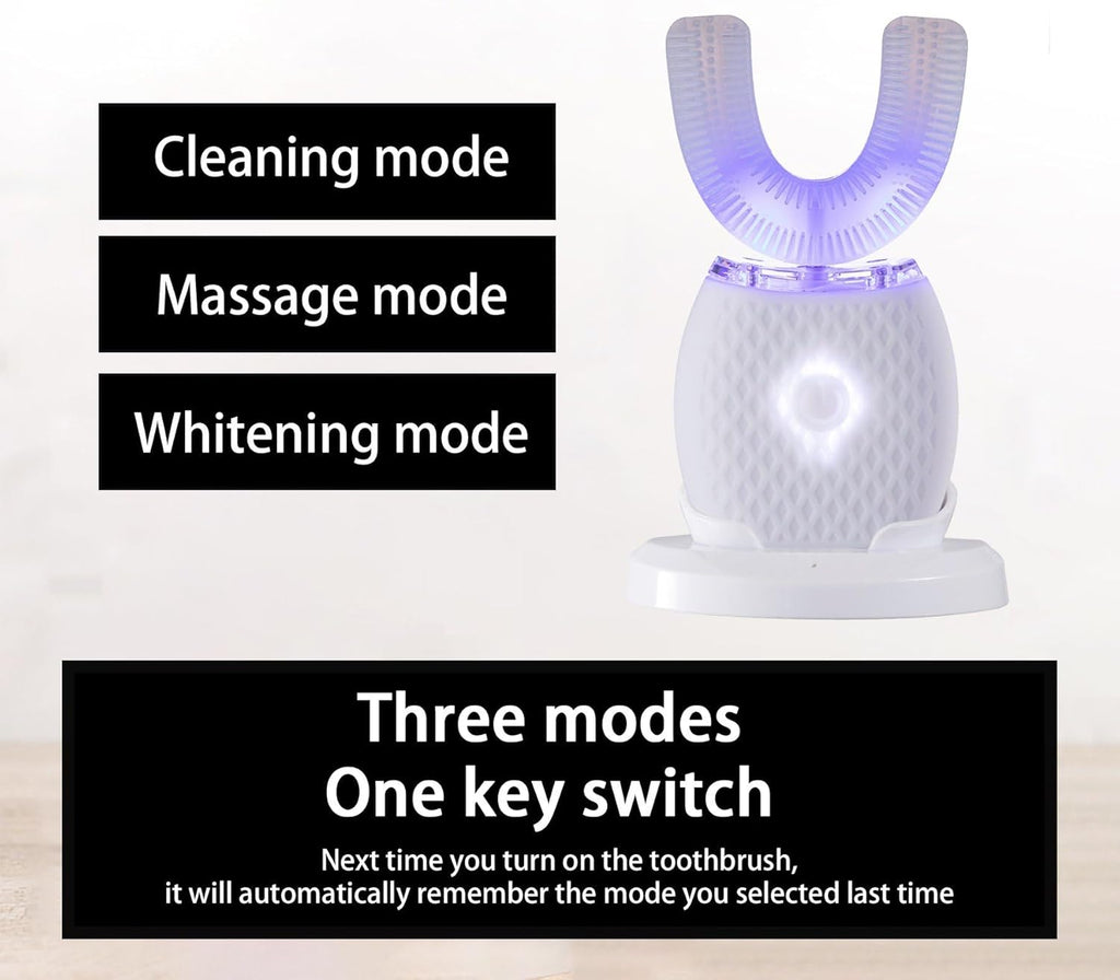 Automatic Toothbrush for Adults - Ultrasonic Electric Toothbrush with Soft Bristles Rechargeable Portable Waterproof Design 30s Timer, Wireless Charging Dual-Use for Travel & Home (White)