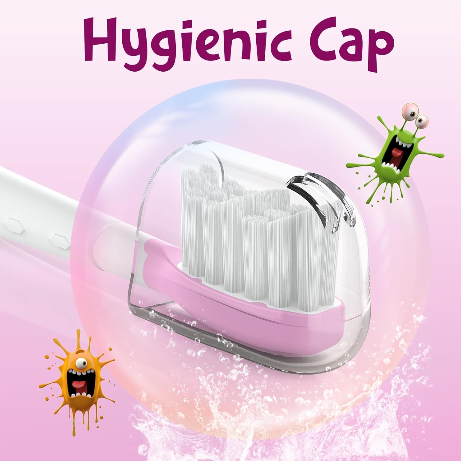 Kids Replacement Toothbrush Head for Sonicare: Ofashu Children Sonic Electric Toothbrush Brush Head for Philips 6321 6340 6032/94 6042, 8 Packs for Boys Girls 7+, Pink & Green