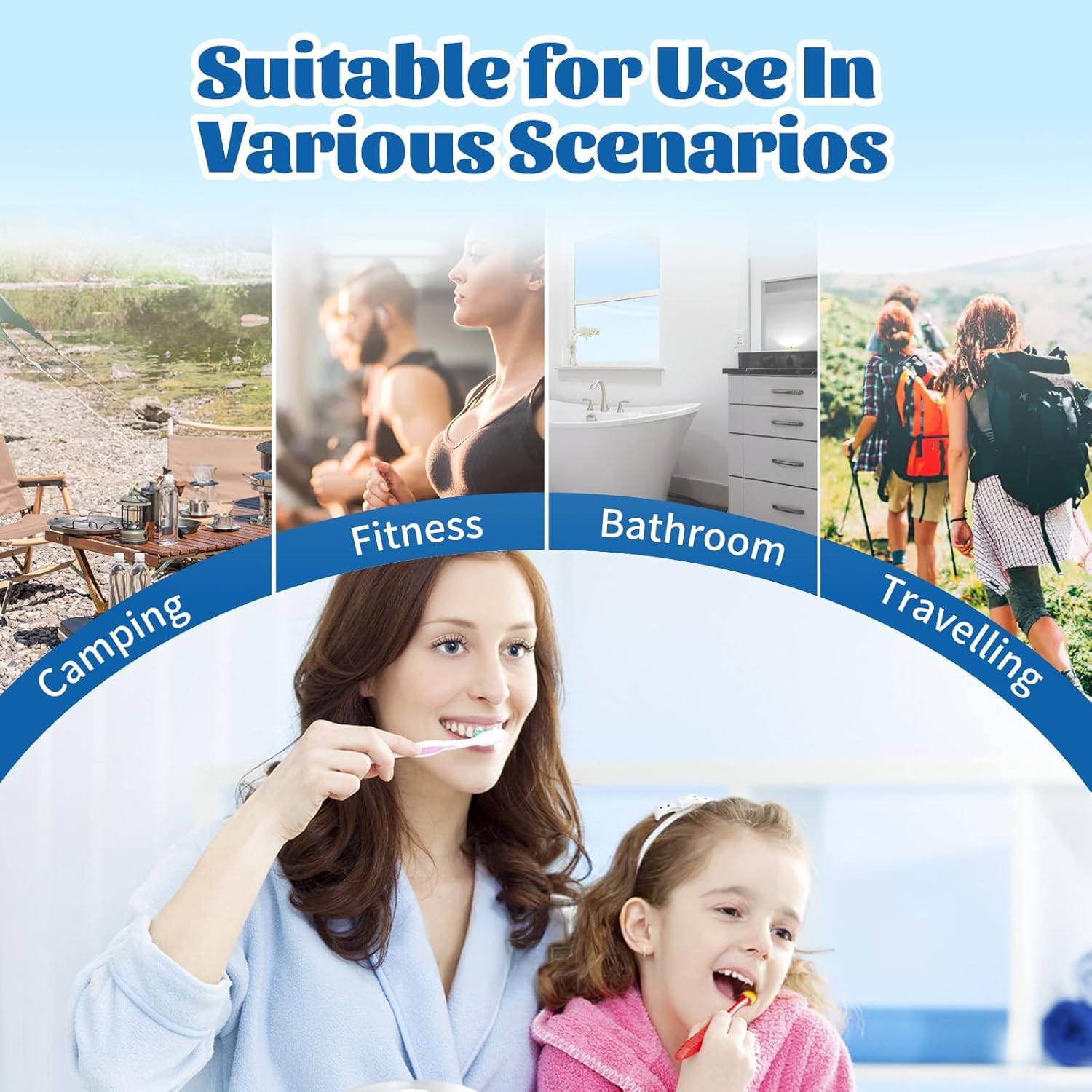 UCEC Travel Toothbrush Head Covers, Toothbrush Cover Caps Case, Tooth Brush Head Case Plastic Clip, for Household Travel, Fits Electronic and Manual Toothbrushes, 6 Packs