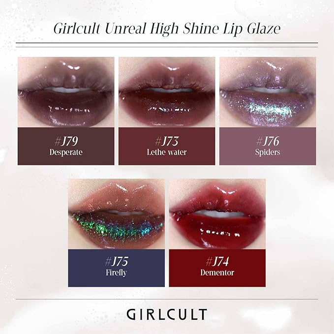 GIRLCULT Glass Shine Lip Gloss – Non-Sticky Hydrating Lip Stain with High-Shine Glossy Finish, Long-Lasting Lightweight Formula, Moisturizing & Comfortable Wear for Plump Lips (J74)
