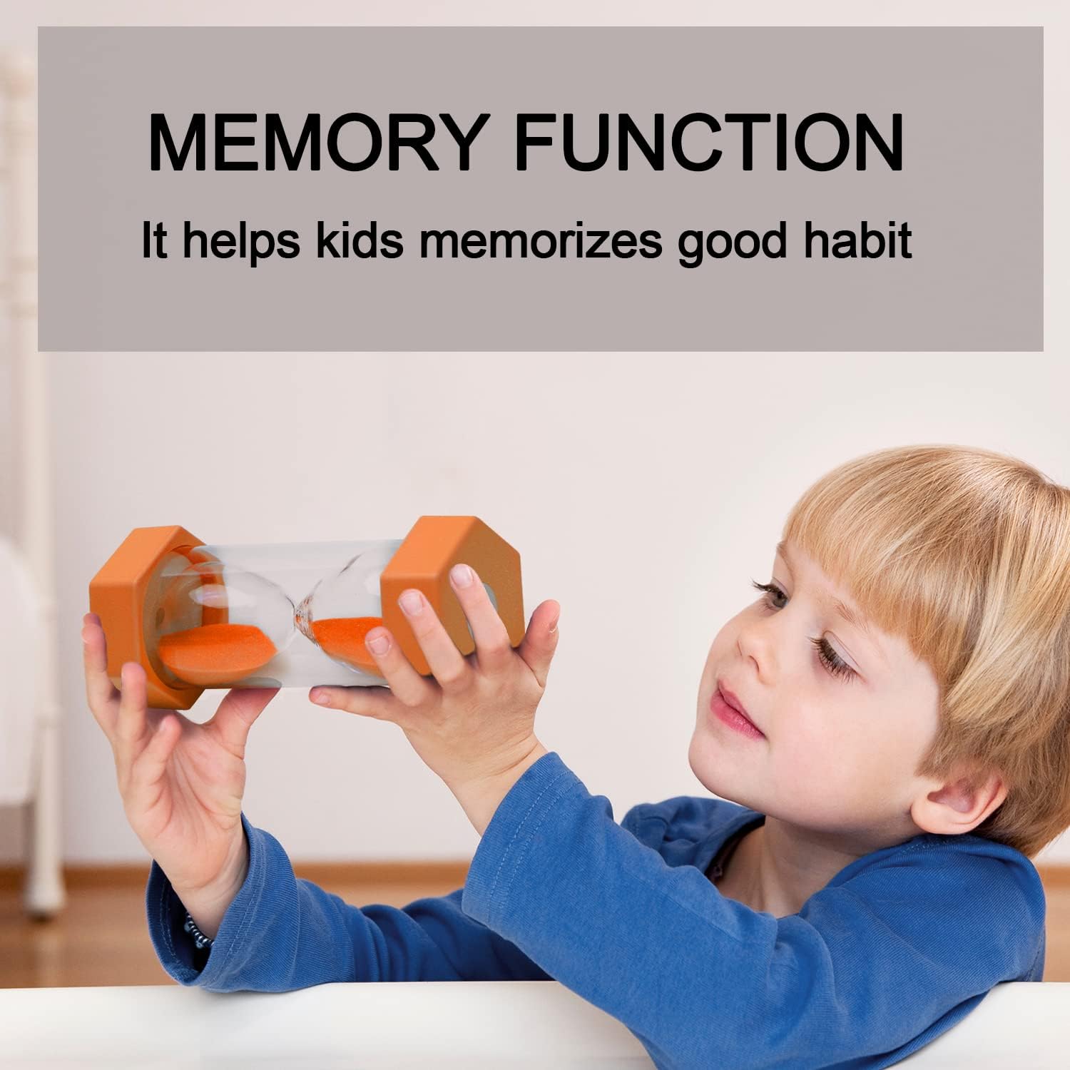 10 Minutes Sand Timer, Hourglass Timer, Sand Clock for Kids, Colorful Sand Watch, Sandglass Timer, Visual Timer for Home Office Kitchen Decor (Orange)