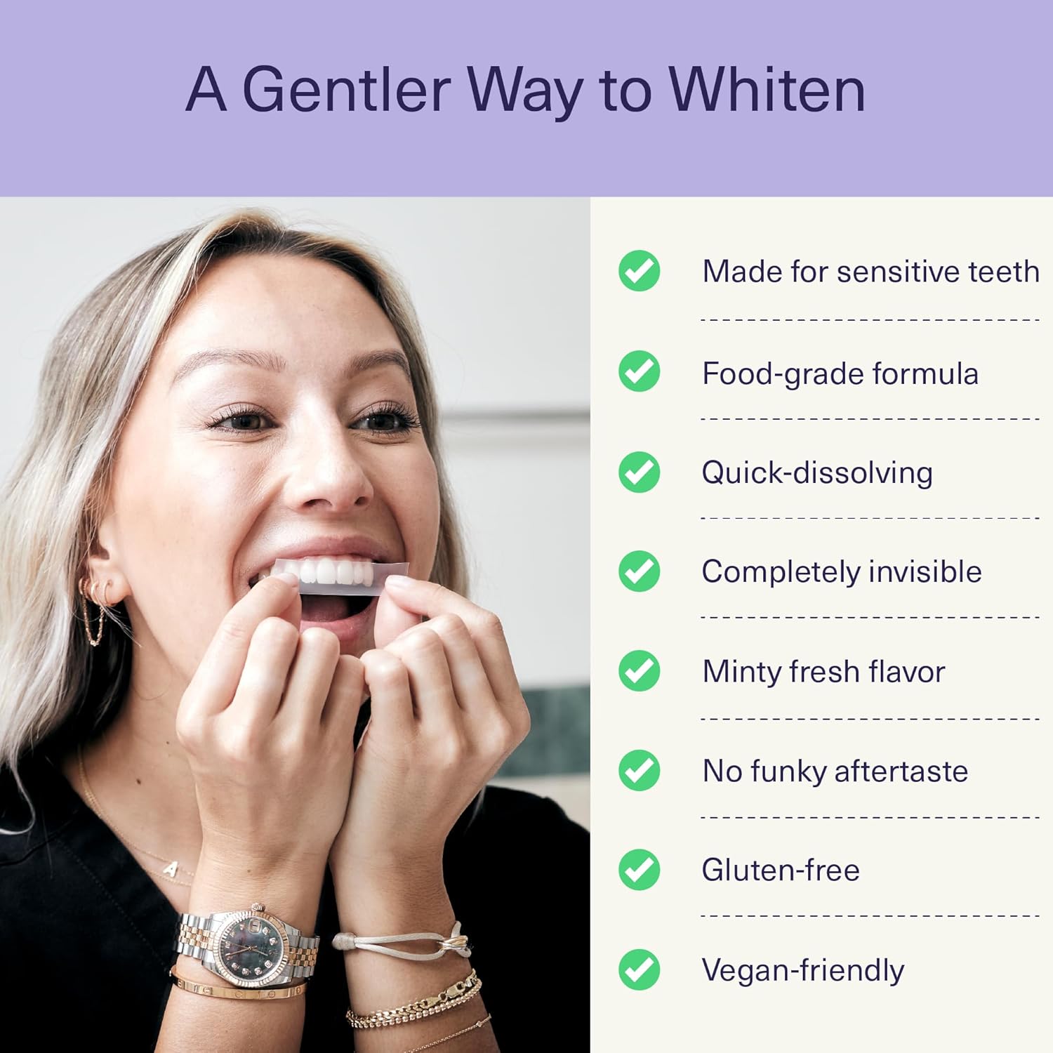 ELIMS Teeth Whitening Strips for Sensitive Teeth 21 Treatments – Food-Grade & Made by Dentists - Whiten Up to 7 Shades - Dissolving Mess-Free Application - Visible Results in 14 Days - 42 Strips